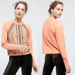 Anthropologie Akemi + Kin Embroidered Sweatshirt
